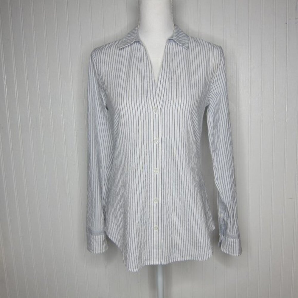 Vineyard Vines Striped Button Down Long Sleeve Top Size 4